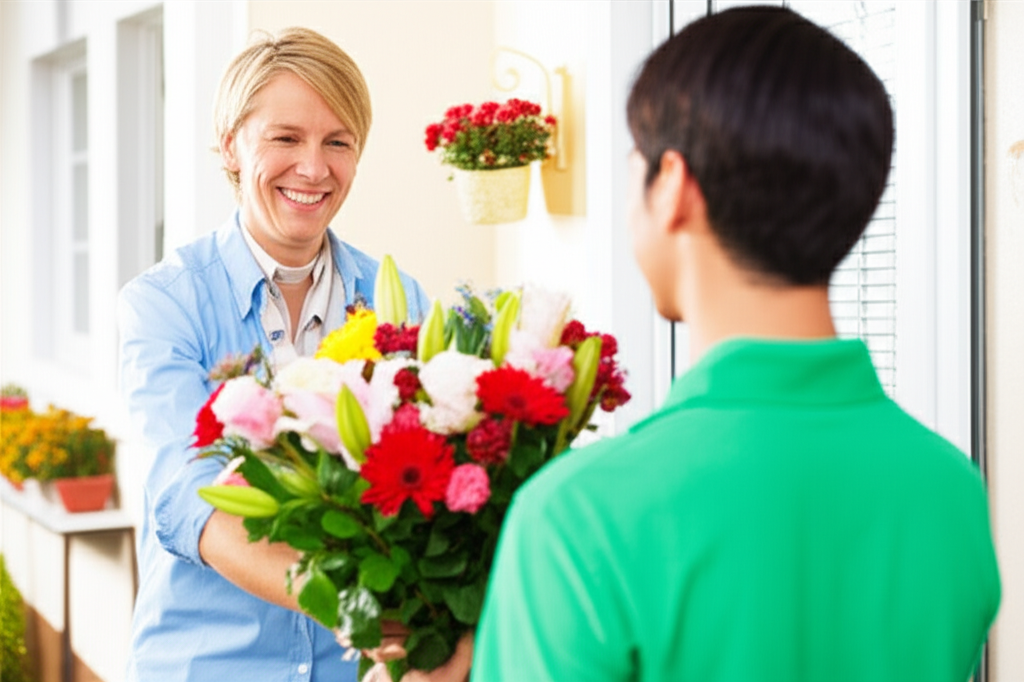 A flower delivery arranged with care